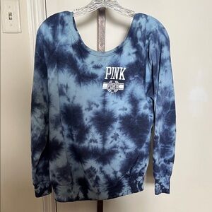 PINK Victoria's Secret Blue Tie-Dye Sweatshirt